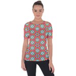 Hexagons and stars pattern                                                               Shoulder Cut Out Short Sleeve Top