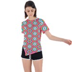 Hexagons and stars pattern                                                                 Asymmetrical Short Sleeve Sports Tee