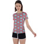 Hexagons and stars pattern                                                                Back Circle Cutout Sports Tee