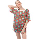 Hexagons and stars pattern                                                              Oversized Chiffon Top