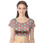 Hexagons and stars pattern                                                                Short Sleeve Crop Top