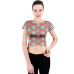 Hexagons and stars pattern                                                                Crew Neck Crop Top