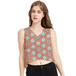 Hexagons and stars pattern                                                                V-Neck Cropped Tank Top