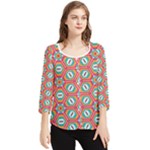 Hexagons and stars pattern                                                                Chiffon Quarter Sleeve Blouse