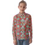 Hexagons and stars pattern                                                          Kids  Long Sleeve Shirt