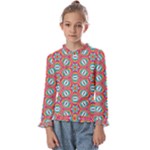 Hexagons and stars pattern                                   Kids  Frill Detail Tee