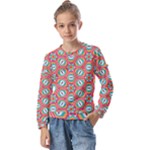 Hexagons and stars pattern                                 Kids  Long Sleeve Tee with Frill