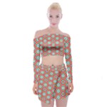 Hexagons and stars pattern                                                                   Off Shoulder Top with Minki Skirt Set