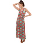 Hexagons and stars pattern                                                                  V-Neck Chiffon Maxi Dress