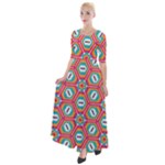 Hexagons and stars pattern                                                                  Half Sleeves Maxi Dress