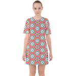 Hexagons and stars pattern                                                                   Sixties Short Sleeve Mini Dress