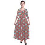 Hexagons and stars pattern                                                                  Quarter Sleeve Maxi Velour Dress