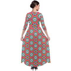 Quarter Sleeve Maxi Velour Dress 