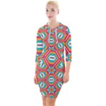 Hexagons and stars pattern                                                                  Quarter Sleeve Hood Bodycon Dress