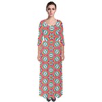 Hexagons and stars pattern                                                                  Quarter Sleeve Maxi Dress