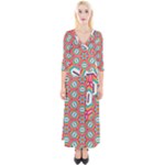 Hexagons and stars pattern                                                                Quarter Sleeve Wrap Maxi Dress