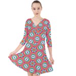 Hexagons and stars pattern                                                                  Quarter Sleeve Front Wrap Dress