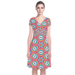 Short Sleeve Front Wrap Dress 