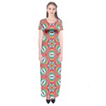 Hexagons and stars pattern                                                                Short Sleeve Maxi Dress