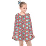 Hexagons and stars pattern                                                               Kids  Long Sleeve Dress