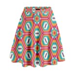 Hexagons and stars pattern                                                                  High Waist Skirt