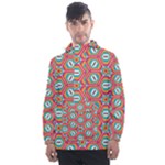 Hexagons and stars pattern                                                               Men s Front Pocket Pullover Windbreaker