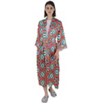 Hexagons and stars pattern                                                           Maxi Satin Kimono