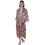 Hexagons and stars pattern                                                           Maxi Satin Kimono