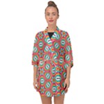 Hexagons and stars pattern                                                             Half Sleeve Chiffon Kimono