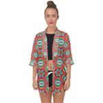 Hexagons and stars pattern                                                               Open Front Chiffon Kimono