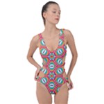 Hexagons and stars pattern                                                                Side Cut Out Swimsuit