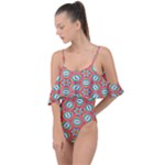 Hexagons and stars pattern                                                                Drape Piece Swimsuit