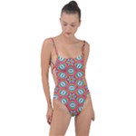 Hexagons and stars pattern                                                                Tie Strap One Piece Swimsuit