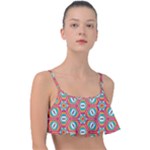 Hexagons and stars pattern                                                               Frill Bikini Top