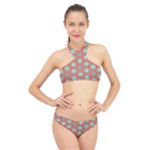 Hexagons and stars pattern                                                                High Neck Bikini Set