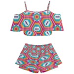 Hexagons and stars pattern                                                             Kids  Off Shoulder Skirt Bikini