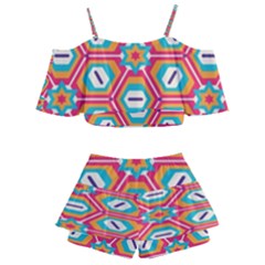Kids  Off Shoulder Skirt Bikini 
