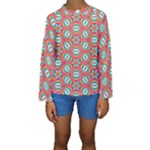 Hexagons and stars pattern                                                                 Kid s Long Sleeve Swimwear