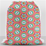 Hexagons and stars pattern                                                                Large Drawstring Bag