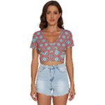 Hexagons and stars pattern                                                       V-Neck Crop Top