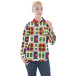 Shapes in shapes 2                                                                Women s Long Sleeve Pocket Shirt