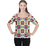 Shapes in shapes 2                                                                 Women s Cutout Shoulder Tee