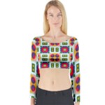 Shapes in shapes 2                                                                 Long Sleeve Crop Top