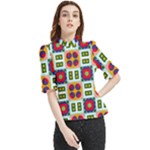 Shapes in shapes 2                                                                Frill Neck Blouse