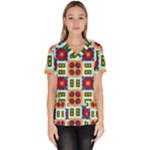 Shapes in shapes 2                                                                  Women s V-Neck Scrub Top