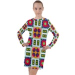 Shapes in shapes 2                                                                   Long Sleeve Hoodie Dress