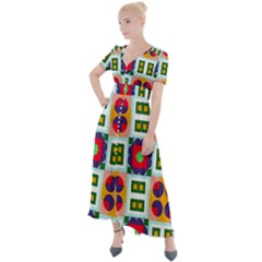 Button Up Short Sleeve Maxi Dress 