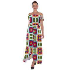Off Shoulder Open Front Chiffon Dress 