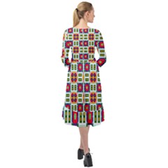 Ruffle End Midi Chiffon Dress 