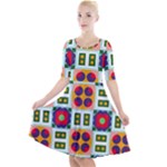 Shapes in shapes 2                                                                    Quarter Sleeve A-Line Dress